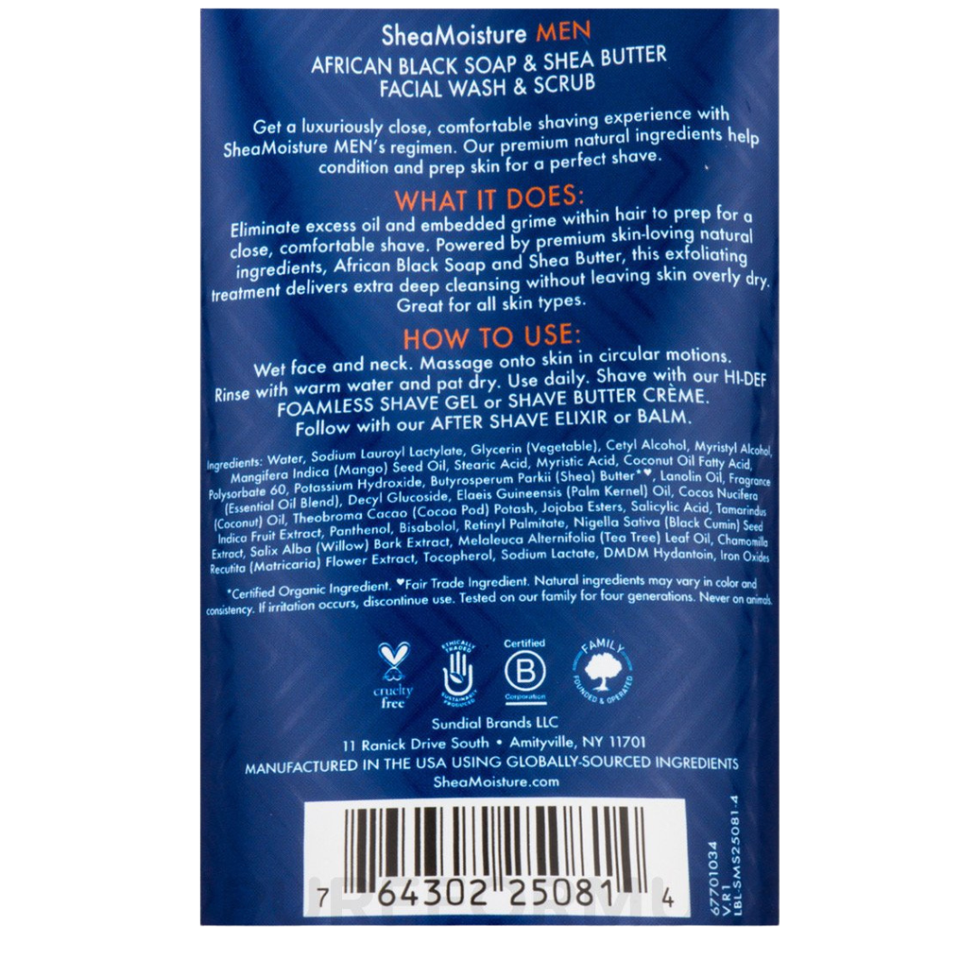 African Black Soap & Shea Butter Facial  Wash & Scrub